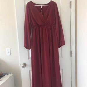 Maroon Maxi Dress